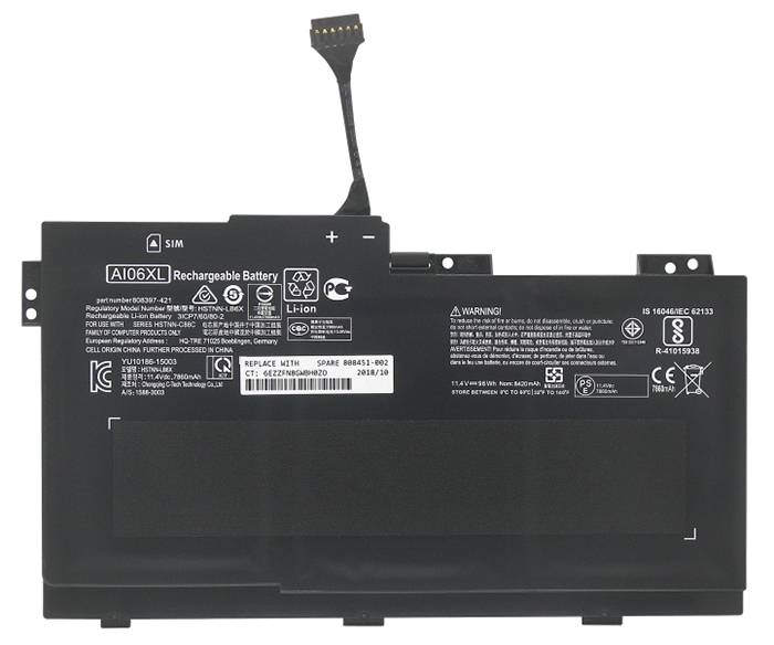 OEM Laptop Battery Replacement for  HP 808451 001