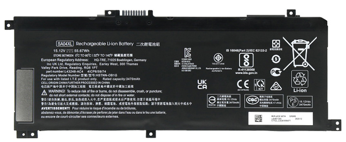 OEM Laptop Battery Replacement for  HP TPN W142