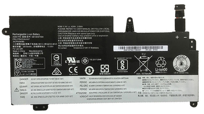 OEM Laptop Battery Replacement for  lenovo SB10J78997